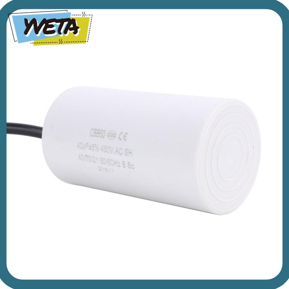 YVETA CBB60 Capacitor, 450V Mini Size Motor Running Capacitor, Stable Performance 40uf Appliance Cap
