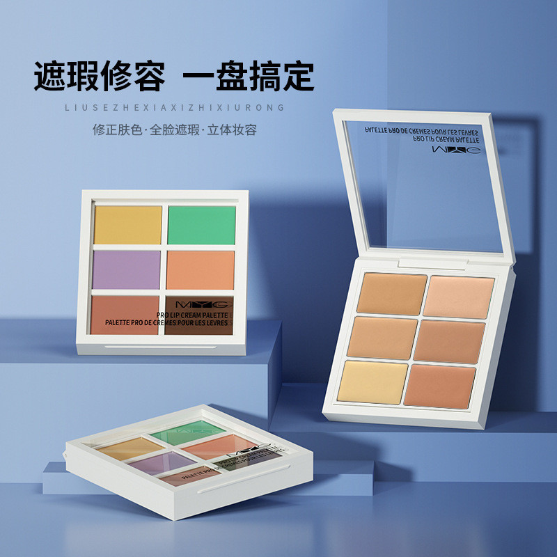 2025 รูปแบบใหม่ครีมรองพื้นคอนซีลเลอร์ความหมองคล้ําคอนซีลเลอร์จานสีเลือดสีแดงสดใสสีผิวหกสีคอนซีลเลอร์