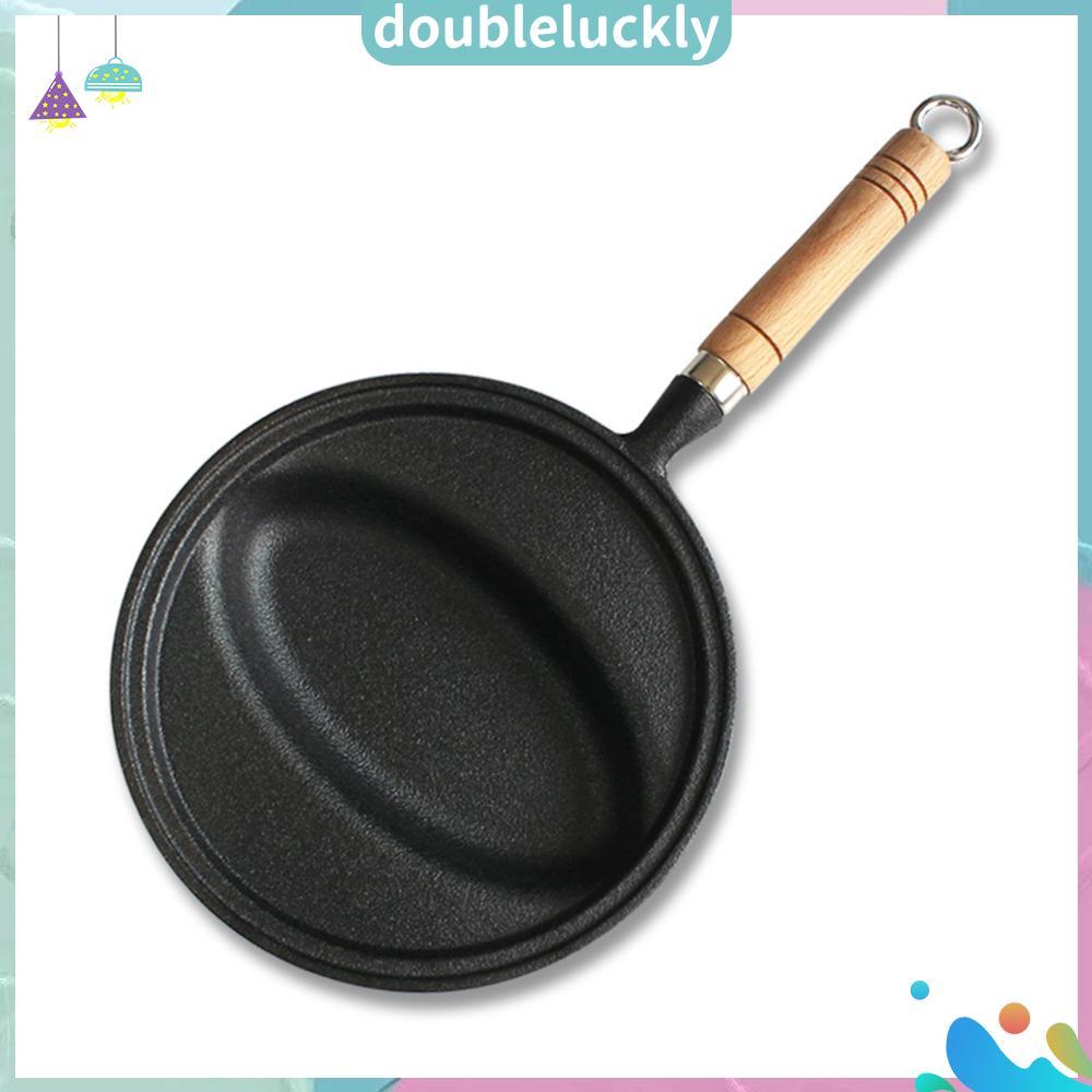 ⚡24ชม.⚡ กระทะเหล็กหล่อด้ามไม้ Omurice ทําอาหารหม้อ Non-Stick แพนเค้กแม่พิมพ์ Skillet กระทะ Anti-Scal