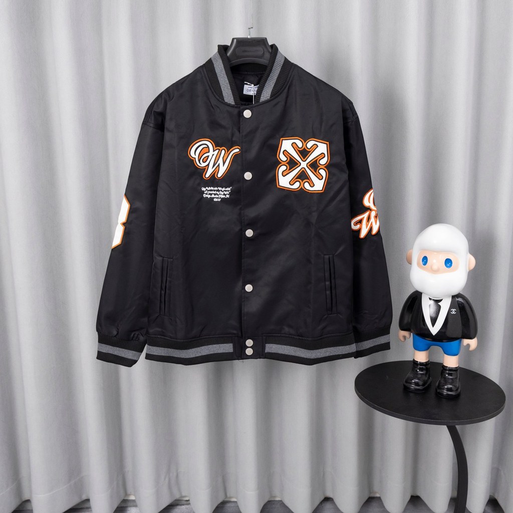 2XRF Off-White Autumn and Winter New Embroidered Baseball Uniform Jacket Couple Style