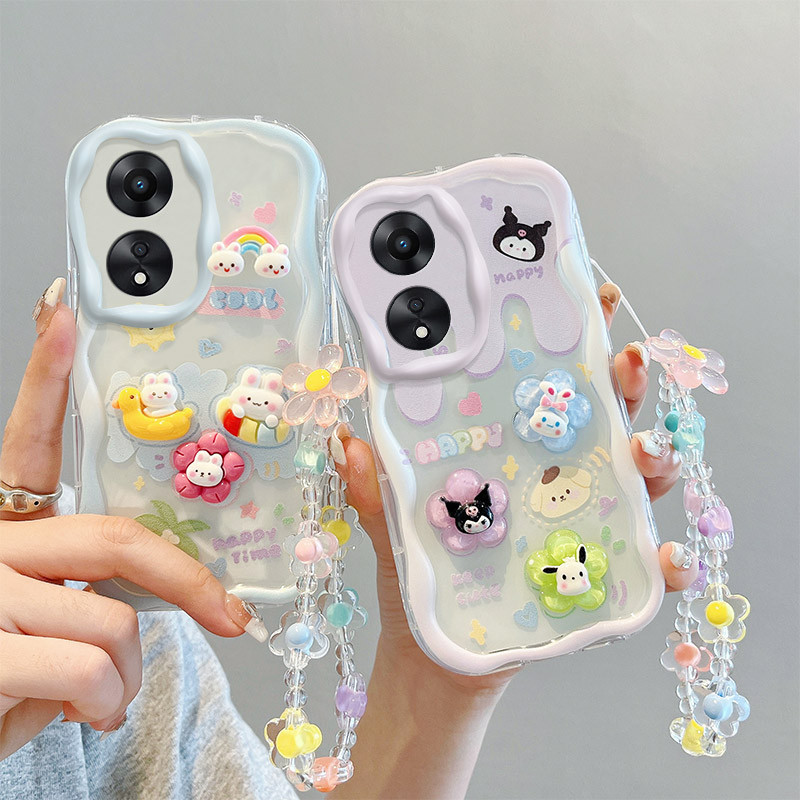 เคส For Oppo A98 5G TPU เคส BBNYGZ สไตล์ครีม 3D ตุ๊กตากรณีโทรศัพท์ใสที่มีหลายรูปแบบ.