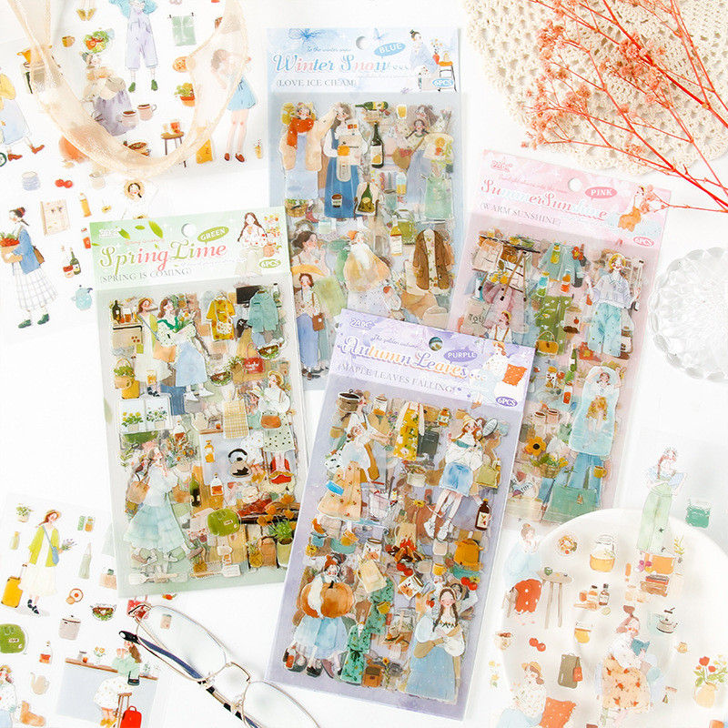 Cross-Border Exclusive Supply สินค้าใหม่ Negative Time Cute Girl Handbook Sticker Character Handbook