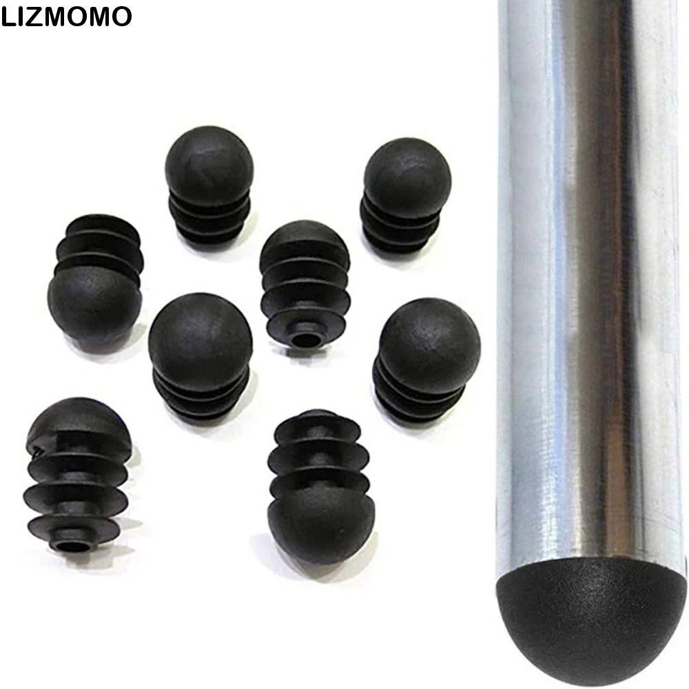 LIZMOMO ปลั๊กท่อกลมเฟอร์นิเจอร์ 12 ชิ้น, ปลั๊กเท้าเฟอร์นิเจอร์พลาสติก, ฝาครอบเท้าเบาะสีดํากันลื่น