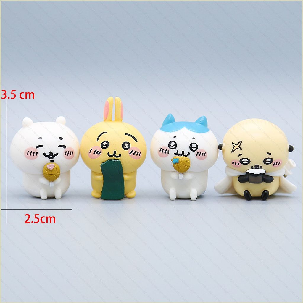 SC 4pcs Chikawa Action Figure Chiikawa Hachiware Usagi Rakko ตุ๊กตาของเล่นสําหรับของขวัญเด็กคอลเลกชั