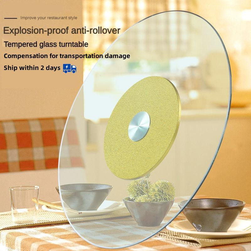 8MM Thicken Tempered Glass Rotating Table Top For Dining Table /  Restaurant Table Round Spinning Ta