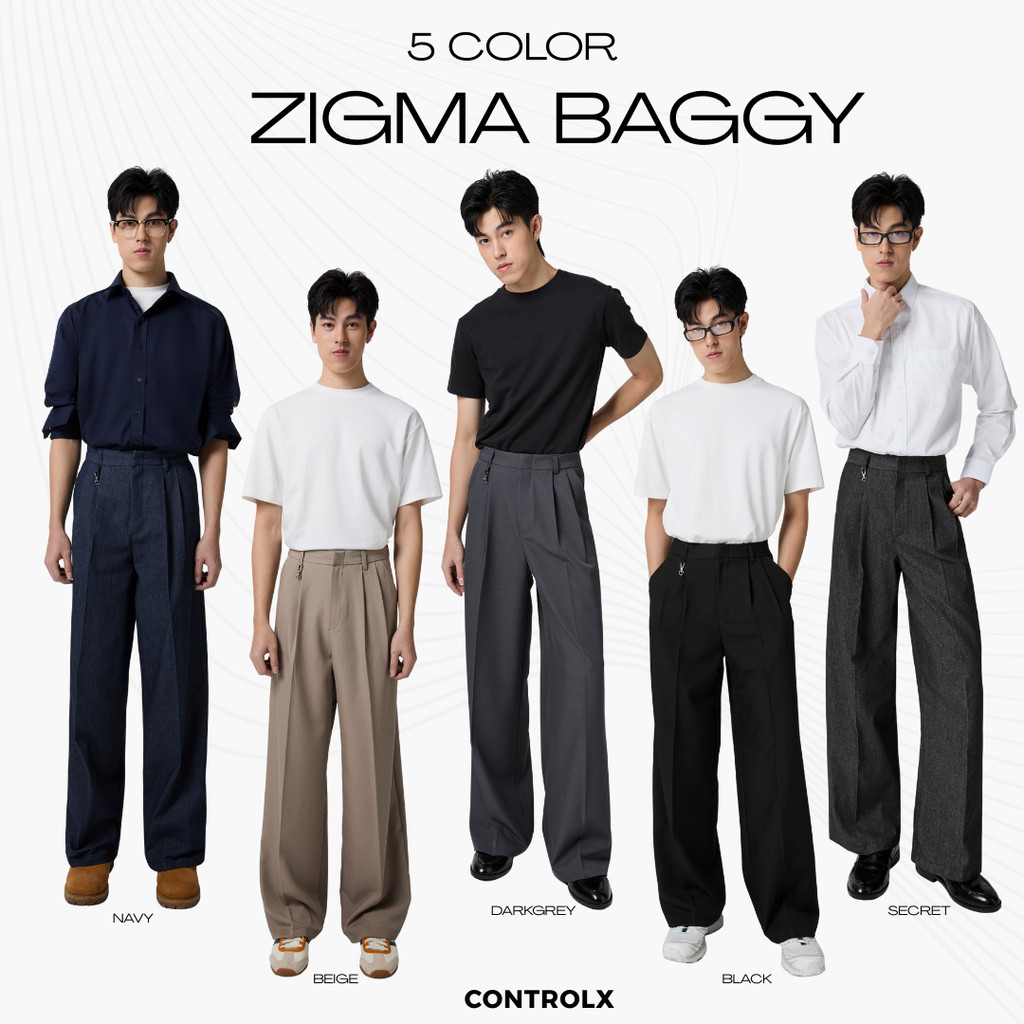 NEW CTRLX - กางเกงกระบอกใหญ่ รุ่น ZIGMA BAGGY TROUSERS ยับยาก รีดง่าย รูปที่ 8