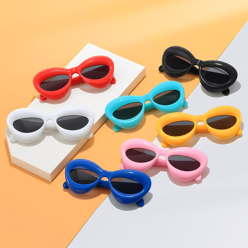 แว่นกันแดด Hip-Hop สําหรับเด็กน่ารักและตลกสนุกแว่นกันแดดเด็กเป่าลมพร้อมขนมขนมปังวางผล ZA3