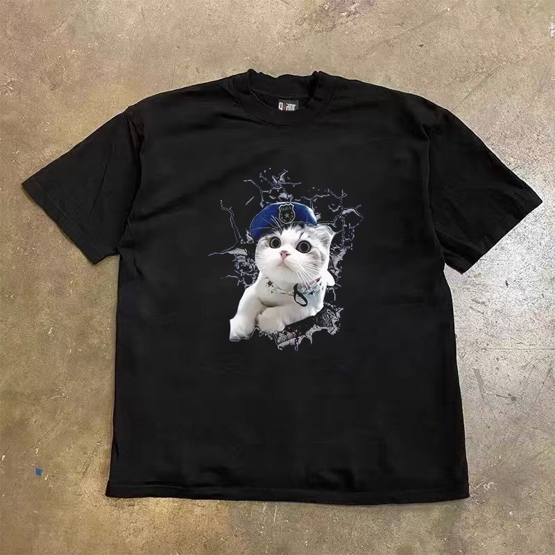 เกาหลีเกาหลี2026การค้าต่างประเทศการกวาดล้างตัดป้ายฤดูร้อนแขนสั้นผู้ชายเสื้อยืดผ้าฝ้ายแท้ครึ่งแขนรอบค