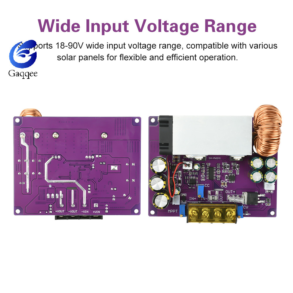 GAQQEE DC 18-90V 800W ปรับ Buck Converter MPPT Solar Charge Controller โมดูลสําหรับแบตเตอรี่ลิเธียมแ
