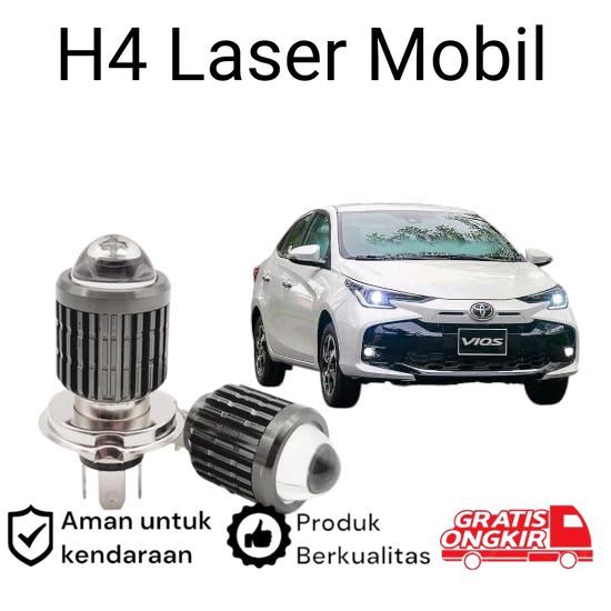 2 ชิ้น H4 เลเซอร์สีขาว LED ไฟหน้าสําหรับ Toyota vios gen3 Koko Car
