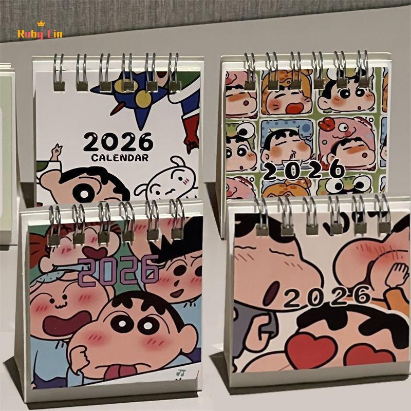Ruby Lin Crayon Shin Chan ปฏิทินตั้งโต๊ะขนาดเล็ก Ins สไตล์รูปลักษณ์สูงนักเรียนมินิปฏิทินเดสก์ท็อปเคร