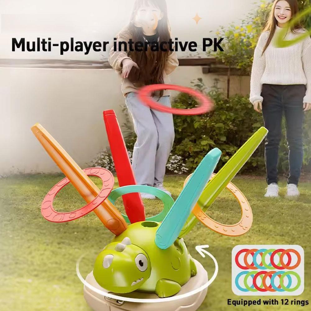 ไดโนเสาร์ 3-in-1 Active Play Toy, เชือกกระโดดปรับความเร็วได้พร้อม Toss, Outdoor U0i7