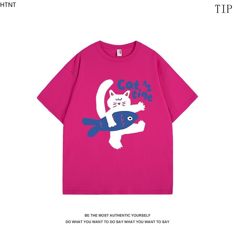 C425【พร้อมส่ง】C425 เสื้อยืดคอตตอนแท้ | ลายพาสเทลหวาน ๆ ผ้านุ่ม ใส่สบาย สีไม่ตก ไม่ย้วย ถ่ายรูปสวยเวอ