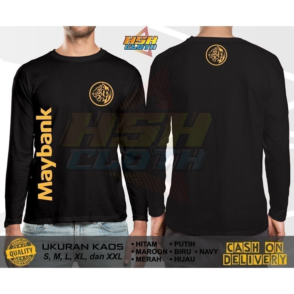 แฟชั่น 2025 เสื้อยืดผู้ชาย Distro Screen Printing Dtf Maybank V2 แขนยาวสามารถได้