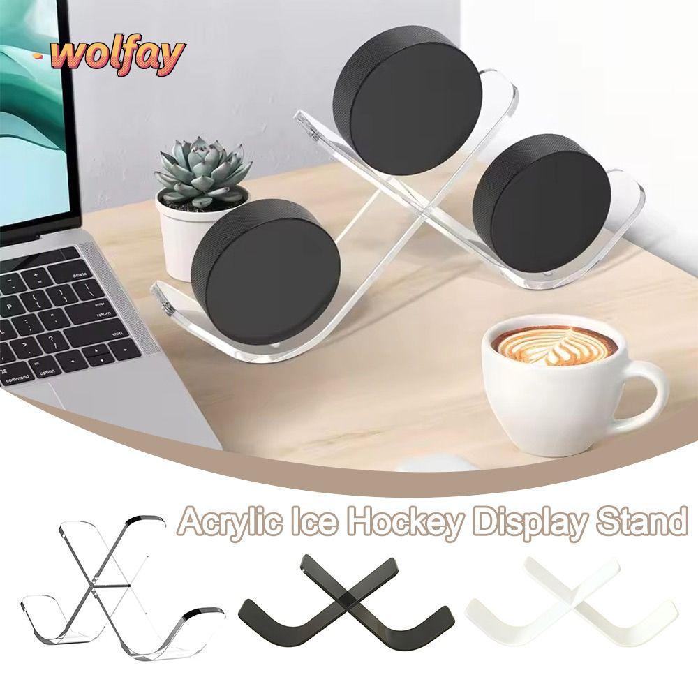 YOLANDA Ice Hockey Puck Display Stand Holder, อะคริลิค Triple Hockey Puck Display, โปร่งใสกีฬาตกแต่ง