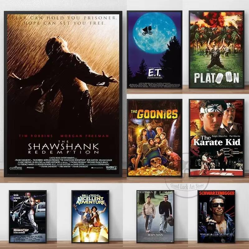 คลาสสิก 80ส ภาพยนตร์ศิลปะผนัง, ความละเอียดสูง พิมพ์ผ้าใบโปสเตอร์,เหมาะสําหรับ, บ้าน, ห้อง, สํานักงาน, ภาพวาดตกแต่งห้องนั่งเล่น