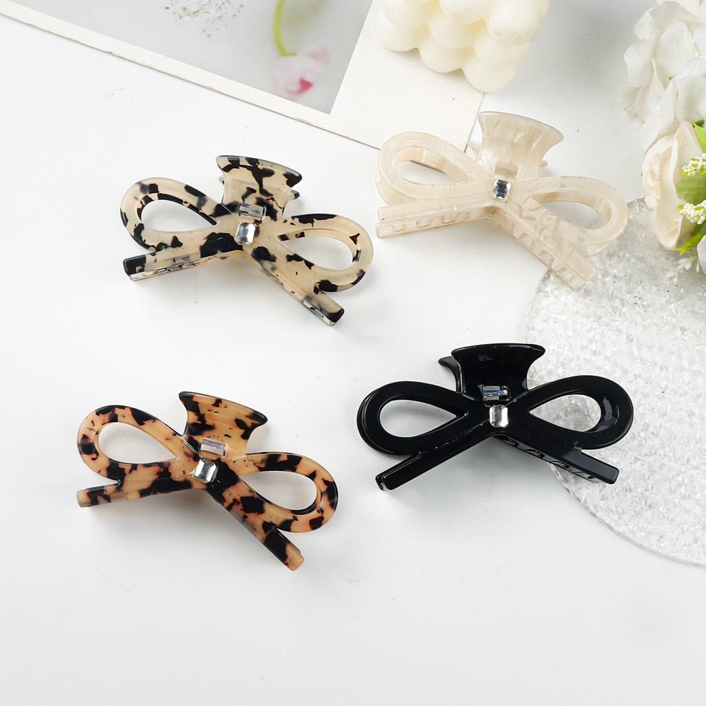 Goreth French Style Classy Diamond-Studded Grab Clip Retro Elegant Clip Shark Clip High-End Shark Cl