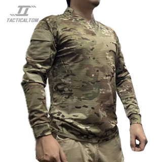 เสื้อยืดคัมฟลักเจน กีฬาแขนยาว แห้งเร็ว สำหรับทหารและกิจกรรมก…