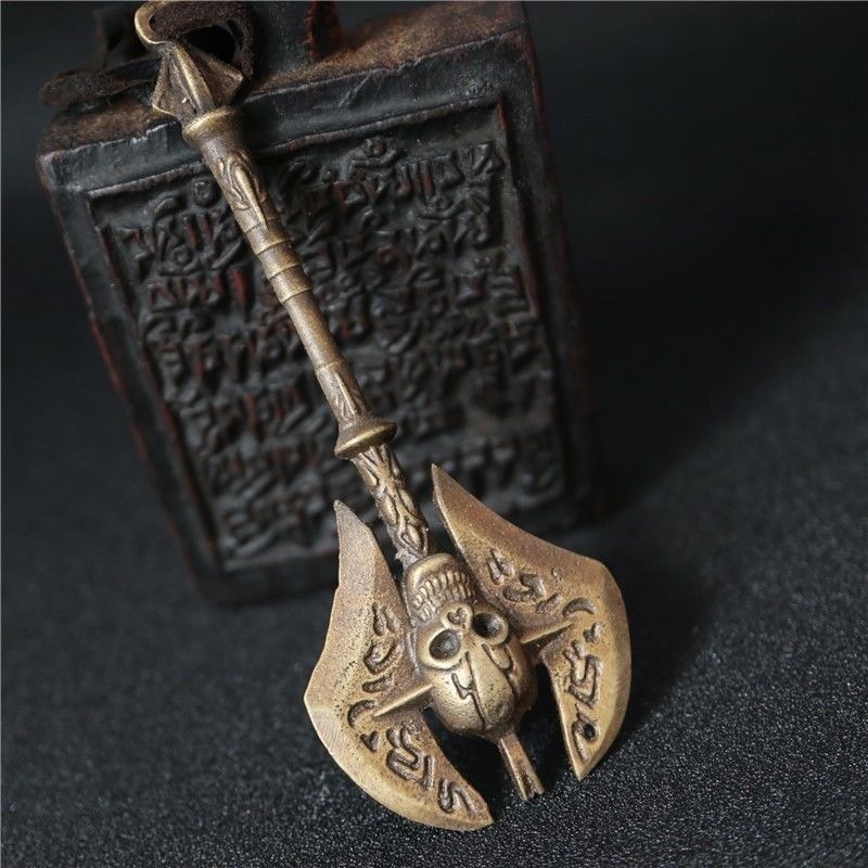 เนปาล Handmade ทองเหลือง Corpse ทัวร์มาลีน Vajra Vajra จี้ทิเบต Skull Vajra เครื่องประดับจี้