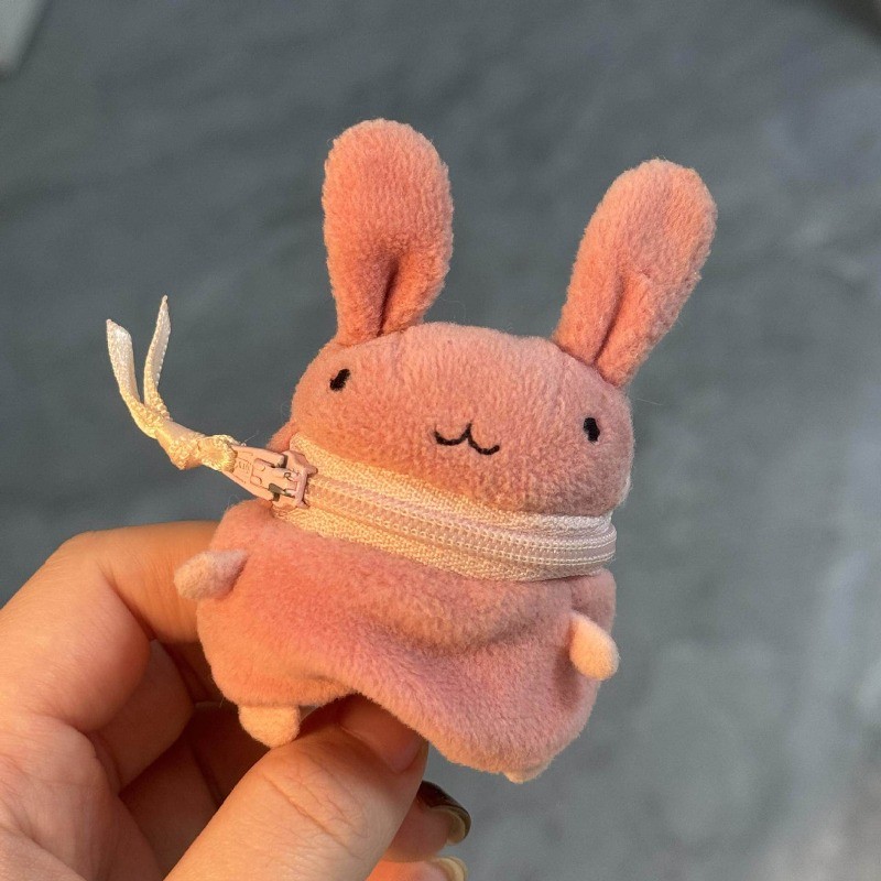 กระเป๋าใส่เหรียญน่ารักตุ๊กตากระต่ายลูกสุนัขพวงกุญแจจี้กระเ รูปที่ 2