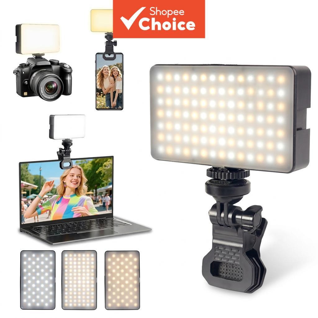 ไฟเสริมถ่ายภาพ LED แบบหนีบพกพา ใช้ได้กับหลายอุปกรณ์ เหมาะสําหรับเซลฟี่ ไลฟ์ ถ่ายภาพ และวิดีโอคอนเฟอเรนซ์