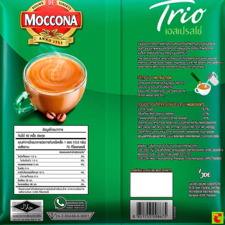 มอคโคน่า ทรีโอ กาแฟปรุงสำเร็จชนิดผง 3อิน1 เอสเปรสโซ่ 15.8 ก. x 40 ชิ้น