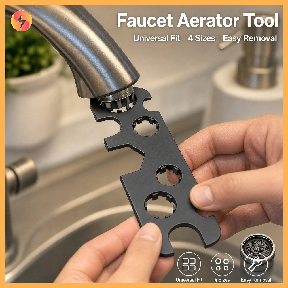 Faucet Aerator Removal Tool ประแจโลหะสําหรับงานหนักป้องกันการลื่นกุญแจสากลสําหรับห้องครัวห้องน้ําอ่างล้างจาน