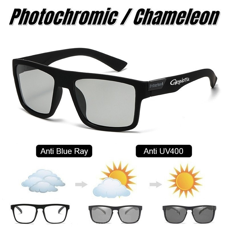แว่นกันแดด GKYNOTU Photochromic ไม่มีเพศ ขี่จักรยาน กีฬา UV400 โพลาไรซ์