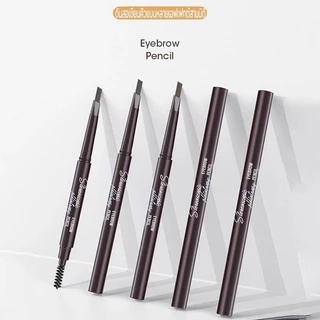 ดินสอเขียนคิ้ว กันน้ำ ดินสอเขียนคิ้วแบบหมุน 2 in 1 มีแปรงปัดคิ้วในตัว มี 5 สีให้เลือก