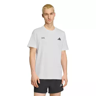 adidas วิ่ง เสื้อยืดพิมพ์ลาย RUN ESSENTIALS ผู้ชาย สีขาว KS2501