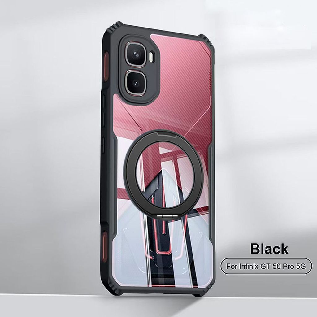 อะคริลิคใสกลับเคสโทรศัพท์สําหรับ infinix GT 50 30 20 10 Pro Plus 5G 5G + กรณีทนทาน ScratchProof พร้อมขาตั้งแม่เหล็กผู้ถือเต็มกล้องฝาครอบป้องกัน B20-22