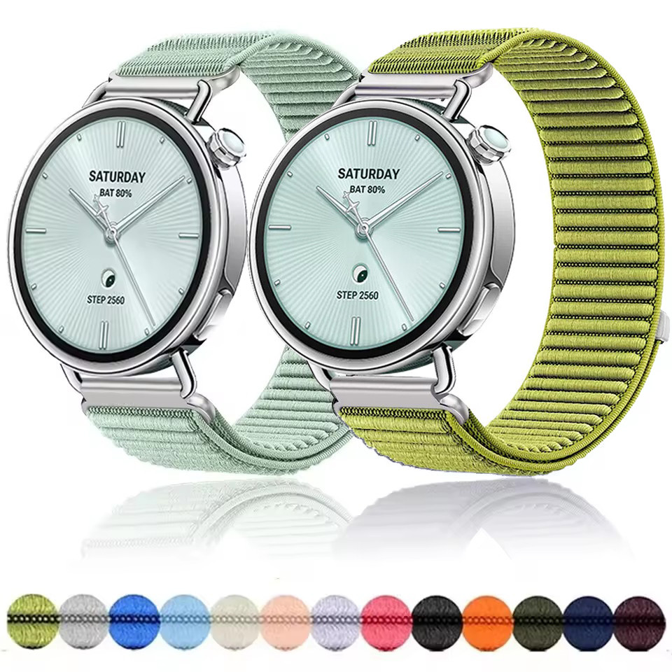 สายรัดถักเปียไนลอนขนาด 18 มม.สําหรับนาฬิกา Xiaomi S4 41 มม. สายรัดข้อมือสร้อยข้อมือแบบสปอร์ต