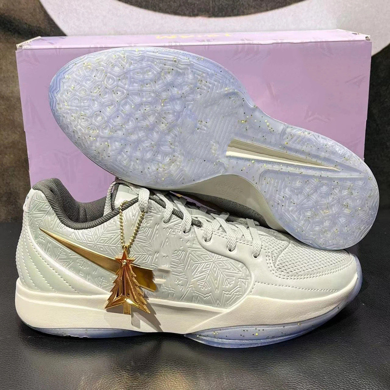 Morante Second-Generation JA2 Low-Top White Gold รองเท้าบาสเก็ตบอลเบาะลมในตัวทนต่อการสึกหรอจริง