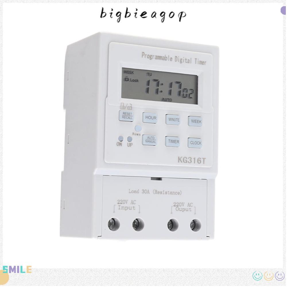 BIGBIEGOP โปรแกรมจับเวลา, 30A 1W Power Digital Timer Switch, Smart Home 1Min - 168H Microcomputer พร
