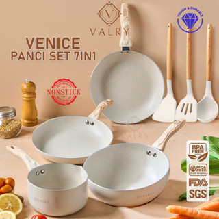 VALRY Panci Set Venice 7Pcs Wajan Set Saucepan Frypan Wok Pan 