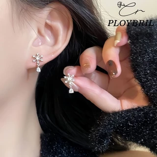 PLOYBRIL✨ต่างหู Frost Drop ตุ้มหูเกล็ดหิมะ เงิน 925แท้ ดีไซน์วินเทจ ใส่สบายไร้ระคาย ใส่ได้ทุกฤดู E019