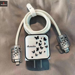 COD ฝาครอบสายเคเบิลเครยอนชินจังสําหรับ 18W/20W Fast Charger Cover Data Cable Head Bite Winder Protector Shell ใหม่