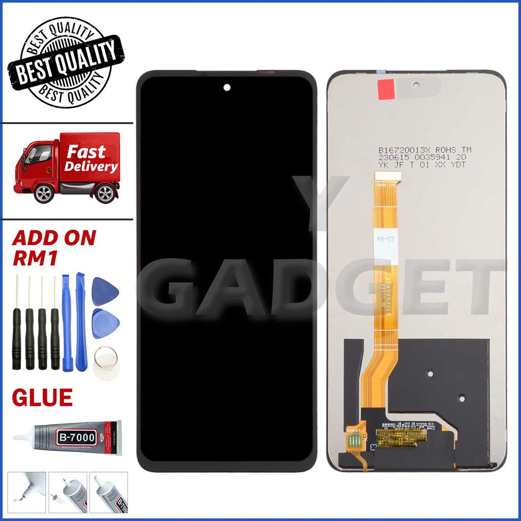 หน้าจอสัมผัส LCD DIGITIZER เข้ากันได้กับ REAL C67 4G / REAL 12 5G / REAL 13 5G / NARZO 70X 5G