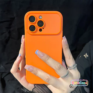 เคสโทรศัพท์ iPhone แบบด้านสีเรียบพรีเมียมสำหรับหน้าต่างขนาดใหญ่ iPhone 17 Pro Max 16 15 14 13 12 11 Pro Max Plus