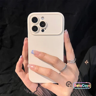 เคสโทรศัพท์ iPhone แบบด้านสีเรียบพรีเมียมสำหรับหน้าต่างขนาดใหญ่ iPhone 17 Pro Max 16 15 14 13 12 11 Pro Max Plus