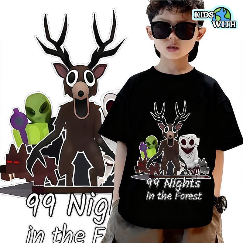 Roblox 99 คืนในป่า 2025 สไตล์เกาหลี พิมพ์ลายงานภาพสูง วัสดุผ้าOEKO-TEX สวมใส่สบายและระบายอากาศได้ดี ราคา