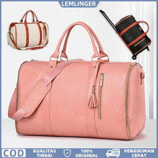 [LEMLINGER] Tas Perjalanan Kapasitas Besar / Tas Perjalanan Kulit Lipat Tahan Air / Tas Penyimpanan Portabel Ringan Dan Tahan Lama