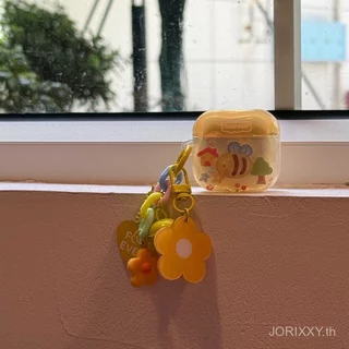 การ์ตูนสร้างสรรค์ Yellow Bee เหมาะสําหรับ AirPods1/2 ชุดหูฟังบลูทูธ pro เคสป้องกัน 3/4 จี้