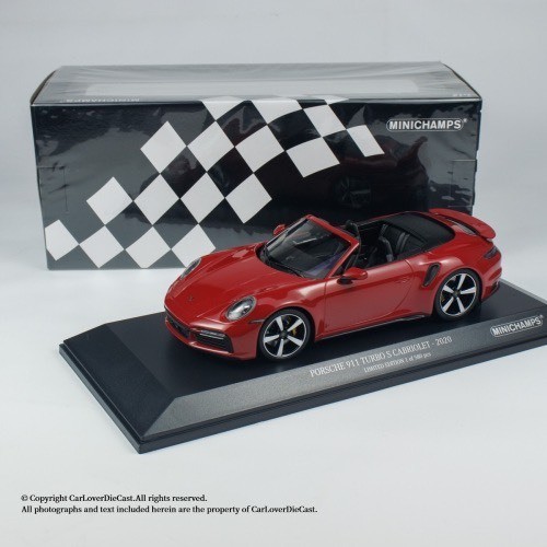 MINICHAMPS/Mini Cut 1: 18 PORSCHE 911 (992) TURBO S CABRIOLET-2020 สีแดง 155069084