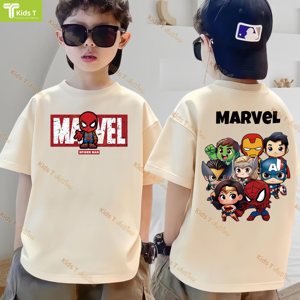 ร้าน Kids T เกาหลี blokees marvel เสื้อเด็ก ผลิตจากผ้าฝ้าย 100% พิมพ์ลาย avengers เหมาะ เด็กผู้ชาย แ