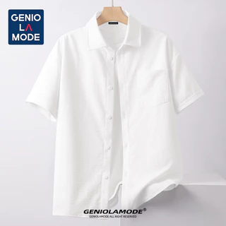 GENIO LAMODE เสื้อเชิ้ตแขนสั้น Unisex ผ้าไอซ์ซิลค์เกรดพรีเมี่ยม ส่งจากกรุงเทพฯ ไซส์ M-5XL