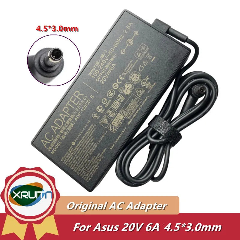 ของแท้ 20V 6A 120W 4.5*3.0 มม.แล็ปท็อปอะแดปเตอร์ AC ADP-120CD B PA-1121-22 สําหรับ Asus ZenBook UX53