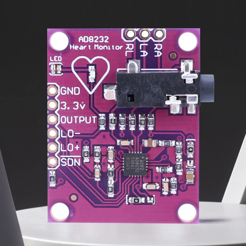 2026 AD8232 ECG การวัดทางสรีรวิทยา Heart Pulse ECG Monitor Sensor โมดูลตะกั่วเดียว Heart Rate Monito