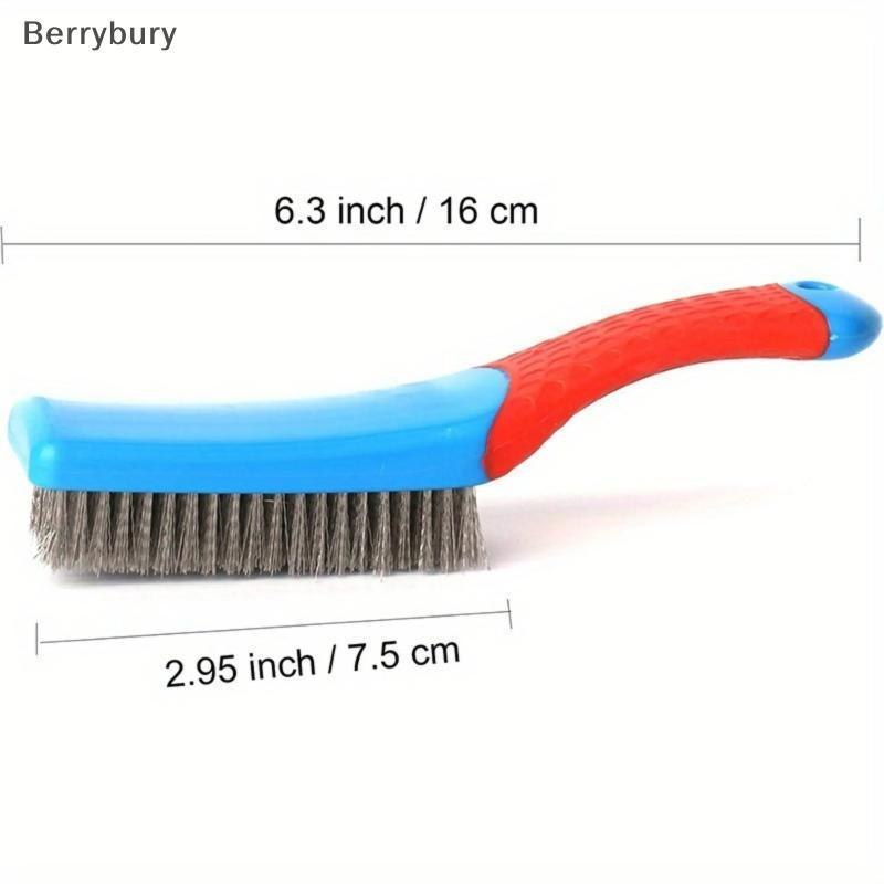 Berrybury แปรงลวดสแตนเลสสําหรับงานหนักพร้อมที่จับพลาสติกที่สะดวกสบายเหมาะสําหรับการถอดสนิม, ตะกรันเชื่อม, สิ่งสกปรก, และสีใหม่ - รูปที่ 3