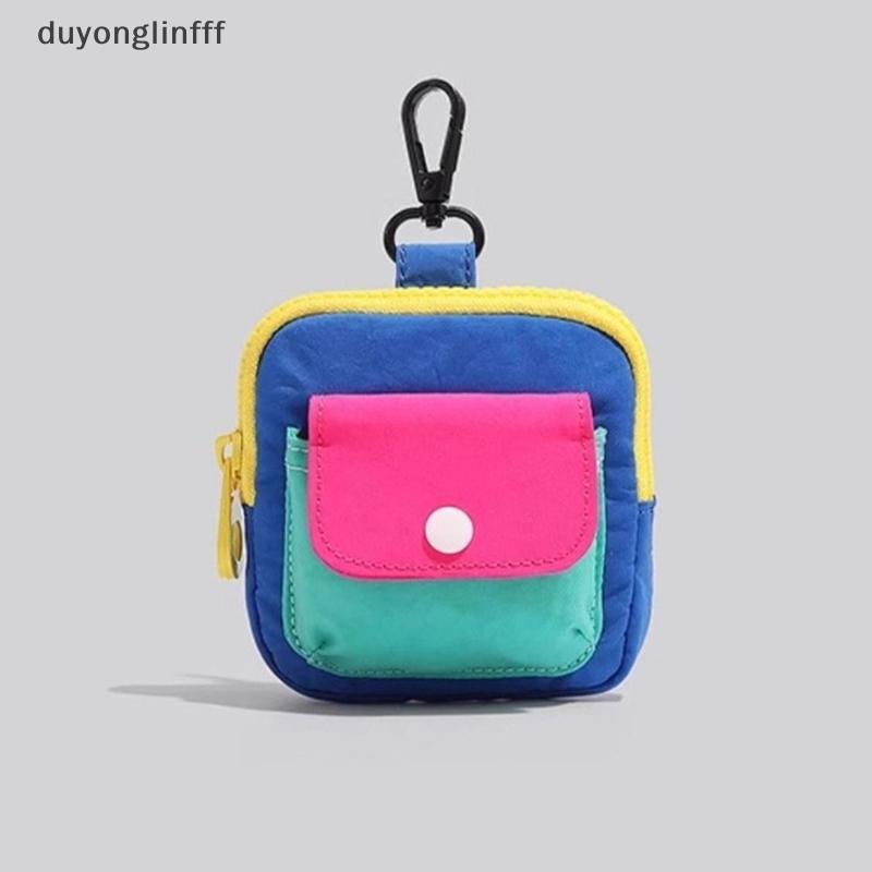 (duyonglinfff) กระเป๋าใส่เหรียญซิปแบบพกพาสีคมชัดหูฟังกระเป๋ามัลติฟังก์ชั่กระเป๋าสตางค์พวงกุญแจกระเป๋าของใช้ประจําวันตกแต่งของขวัญใหม่